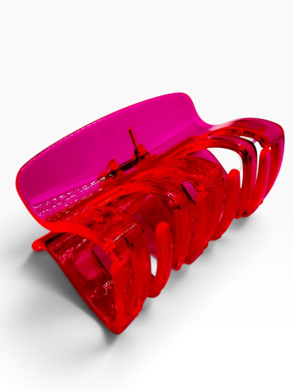 Fluorescent Pink Large Acrylic Hair Clip New